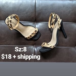 Cheetah print sandal heels